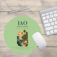 Thumbnail for Siargao Airport (IAO) design on light green round mouse pad