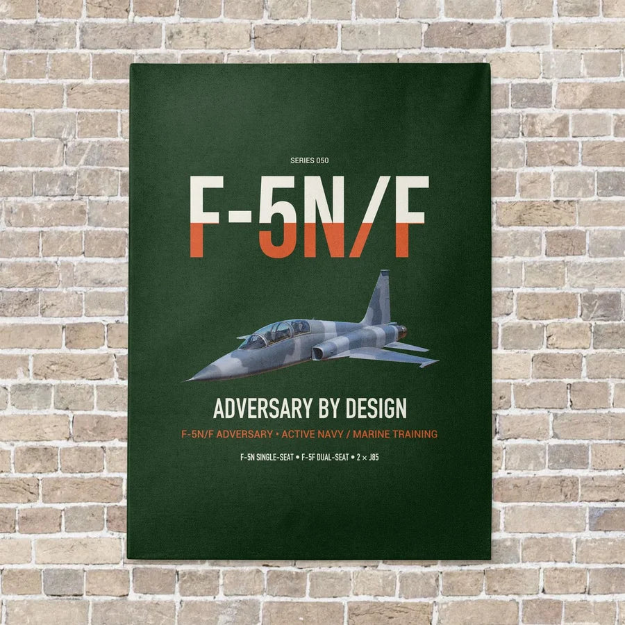 F-5N F Adversary vertical canvas print - no frame - dark green background