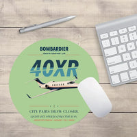 Thumbnail for Bombardier Learjet 40XR design on light green round mouse pad