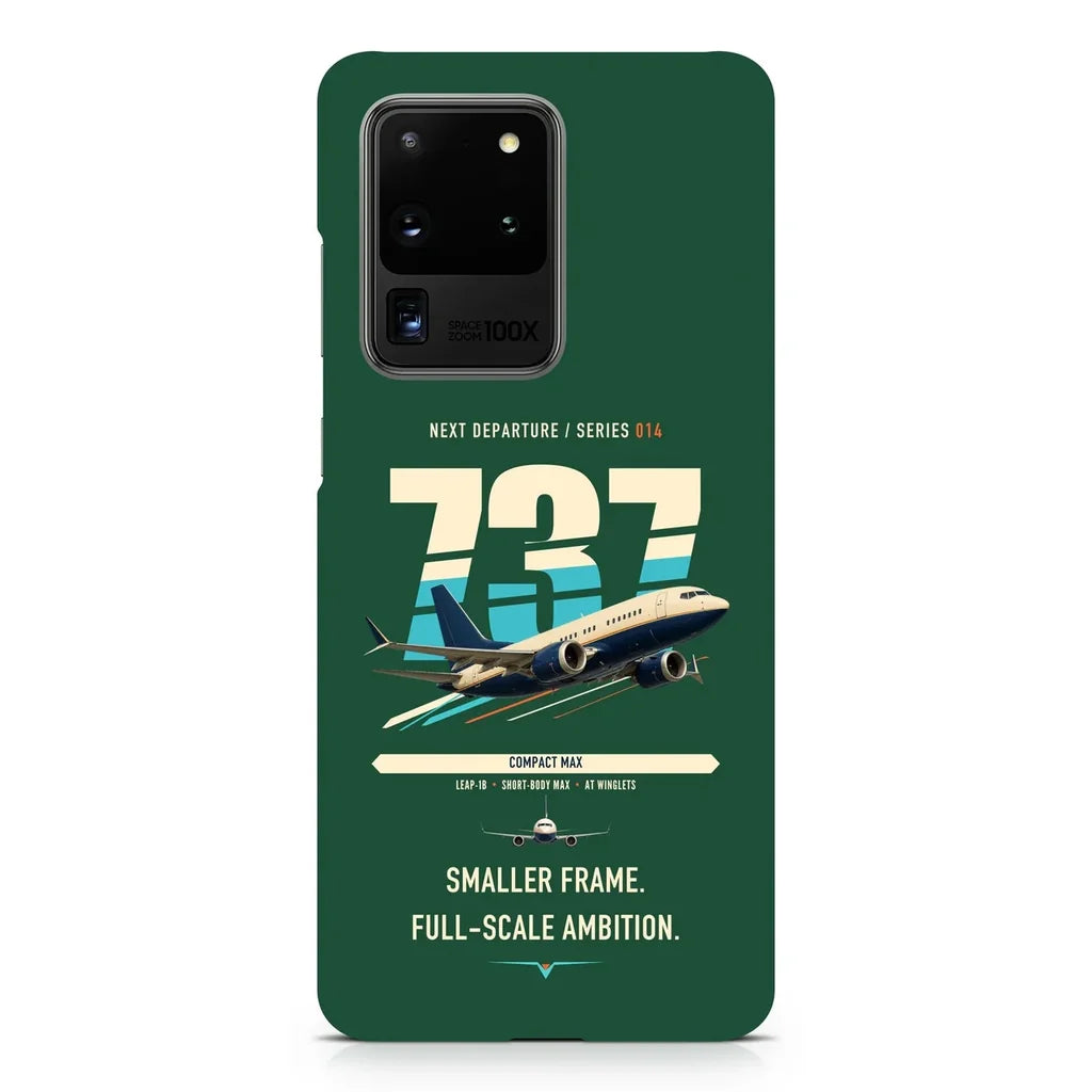 Boeing 737 MAX 7 design on samsung case - dark green