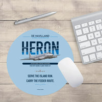 Thumbnail for de Havilland DH.114 Heron 2D design on light blue round mouse pad