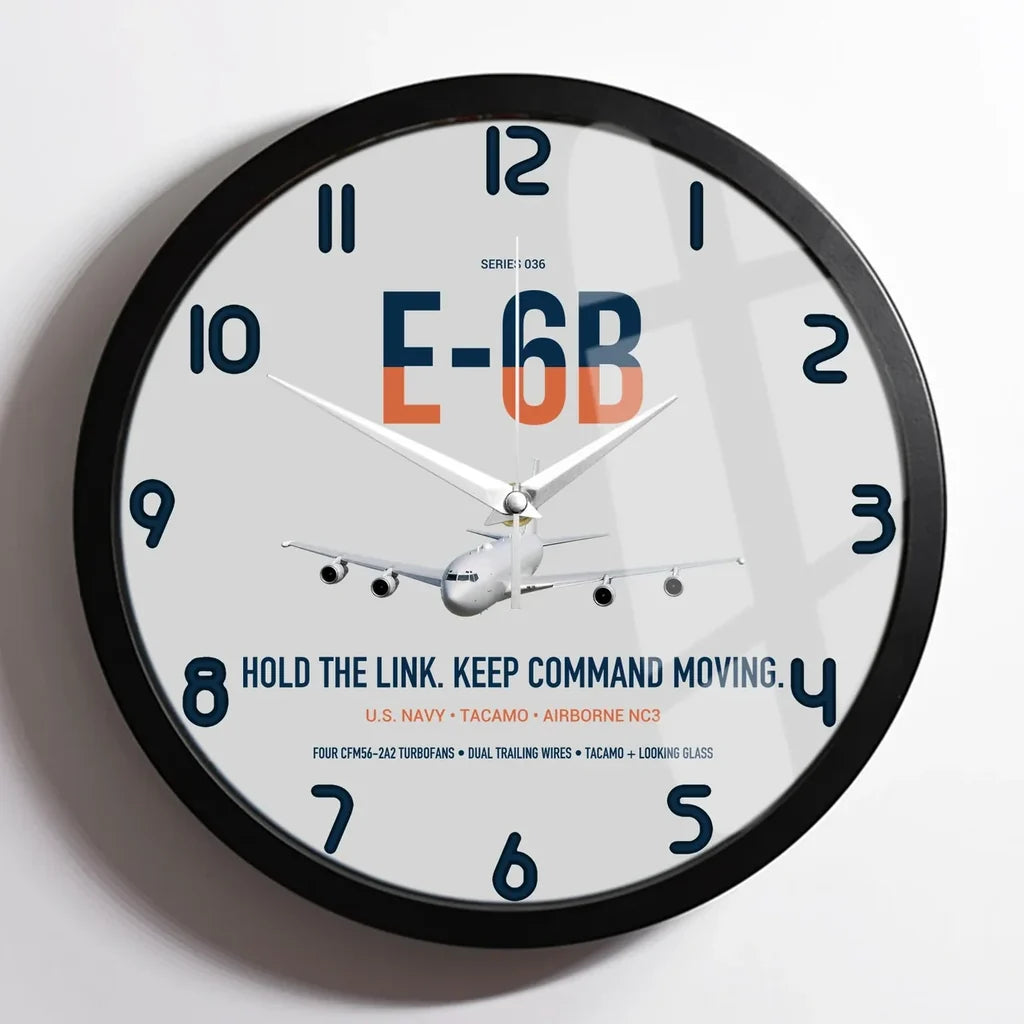 E-6B Mercury design on light gray framed wall clock