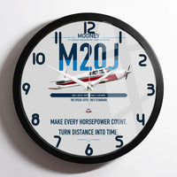 Thumbnail for Mooney M20J 201 design on light gray framed wall clock
