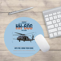 Thumbnail for Sikorsky HH-60G Pave Hawk design on light blue round mouse pad
