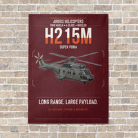 Thumbnail for Airbus H215M vertical canvas print - no frame - dark red background