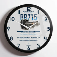 Thumbnail for BR715 design on light gray framed wall clock