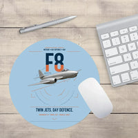Thumbnail for Gloster Meteor F8 design on light blue round mouse pad