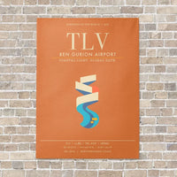 Thumbnail for Tel Aviv Ben Gurion Airport TLV - Canvas Framed - Orange