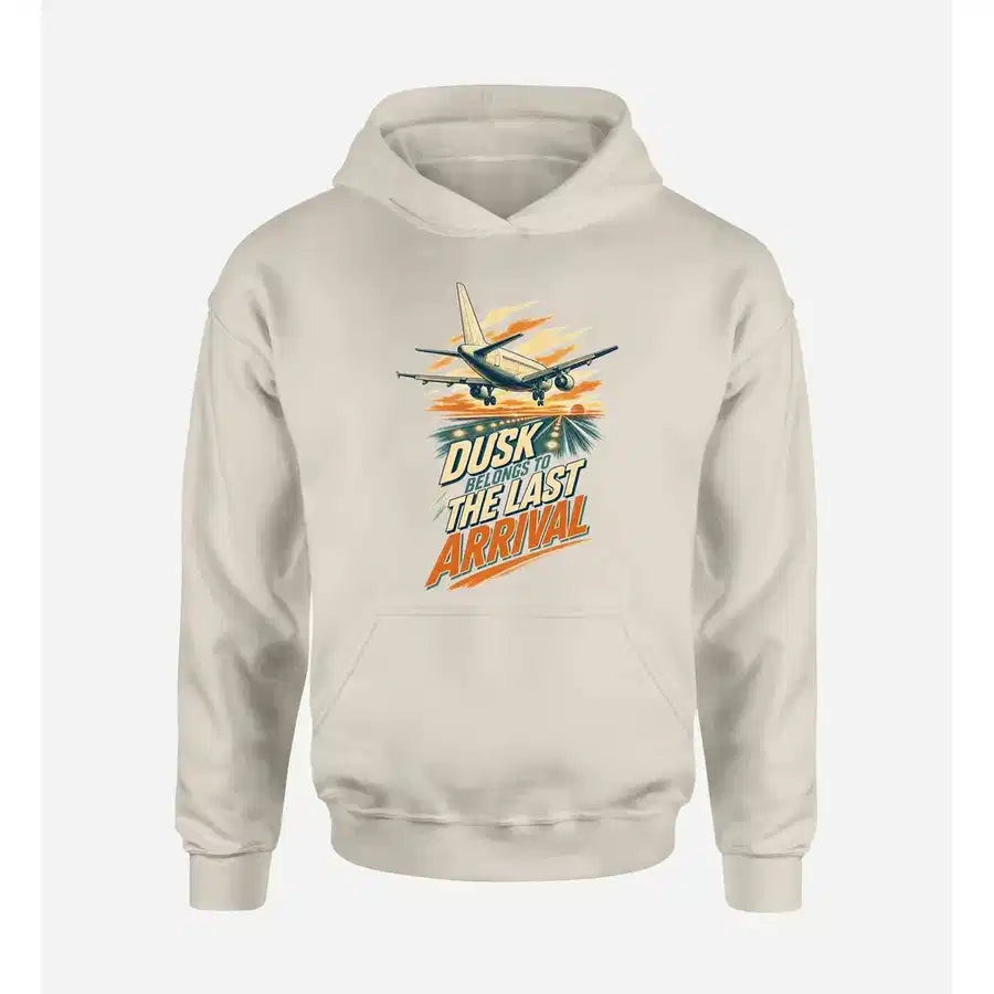 SIGNAL 644 - Dusk Belongs To The Last Arrival design on khaki hoodie single side