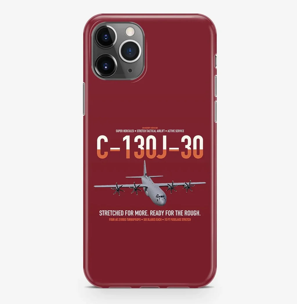C-130J-30 Super Hercules design on dark red magsafe iphone case, for iPhone Pro Max