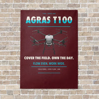 Thumbnail for DJI Agras T100 vertical canvas print - no frame - dark red background