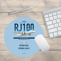 Thumbnail for Avro RJ100 design on light blue round mouse pad
