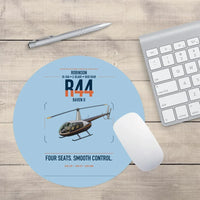 Thumbnail for Robinson R44 Raven II design on light blue round mouse pad