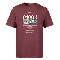 Thumbnail for Cessna 180J Skywagon design on dark red t-shirt, single-side print
