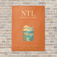 Thumbnail for Newcastle Airport NTL - Canvas Framed - Orange