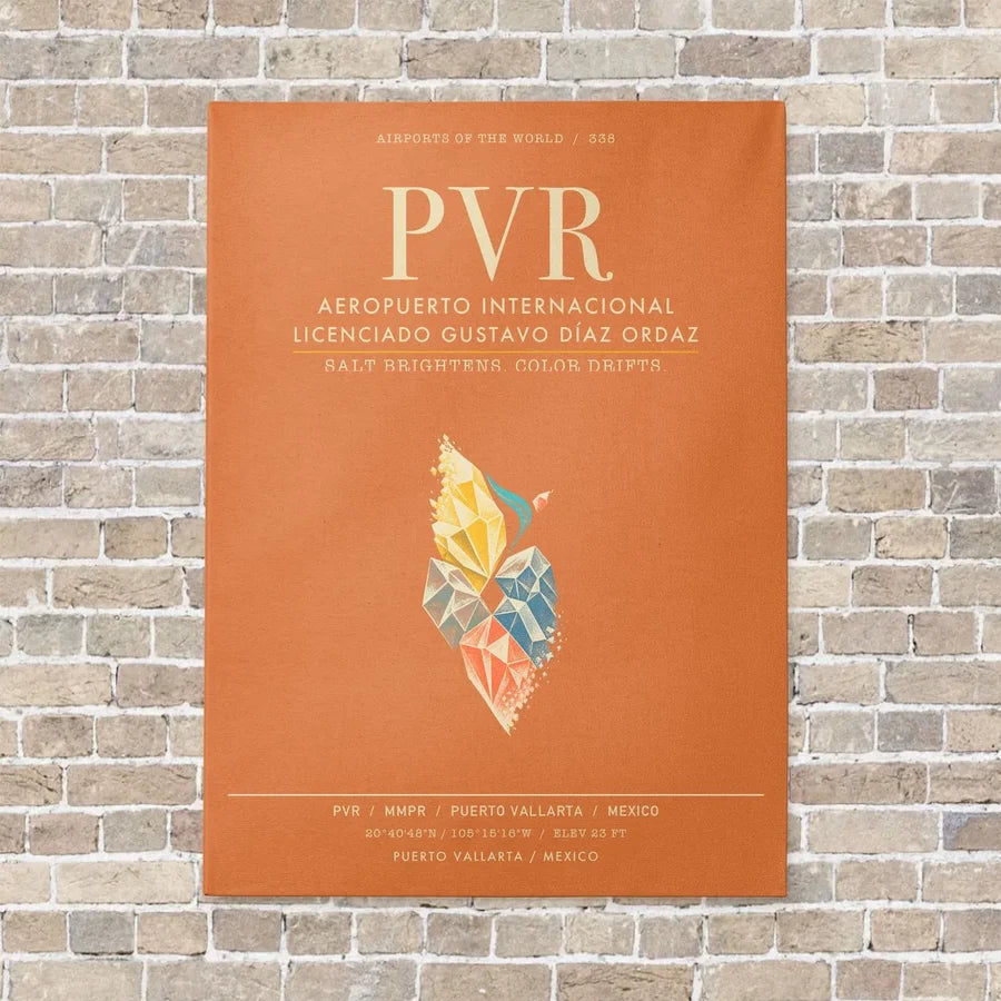 Aeropuerto Internacional Licenciado Gustavo Diaz Ordaz PVR - Canvas Framed - Orange