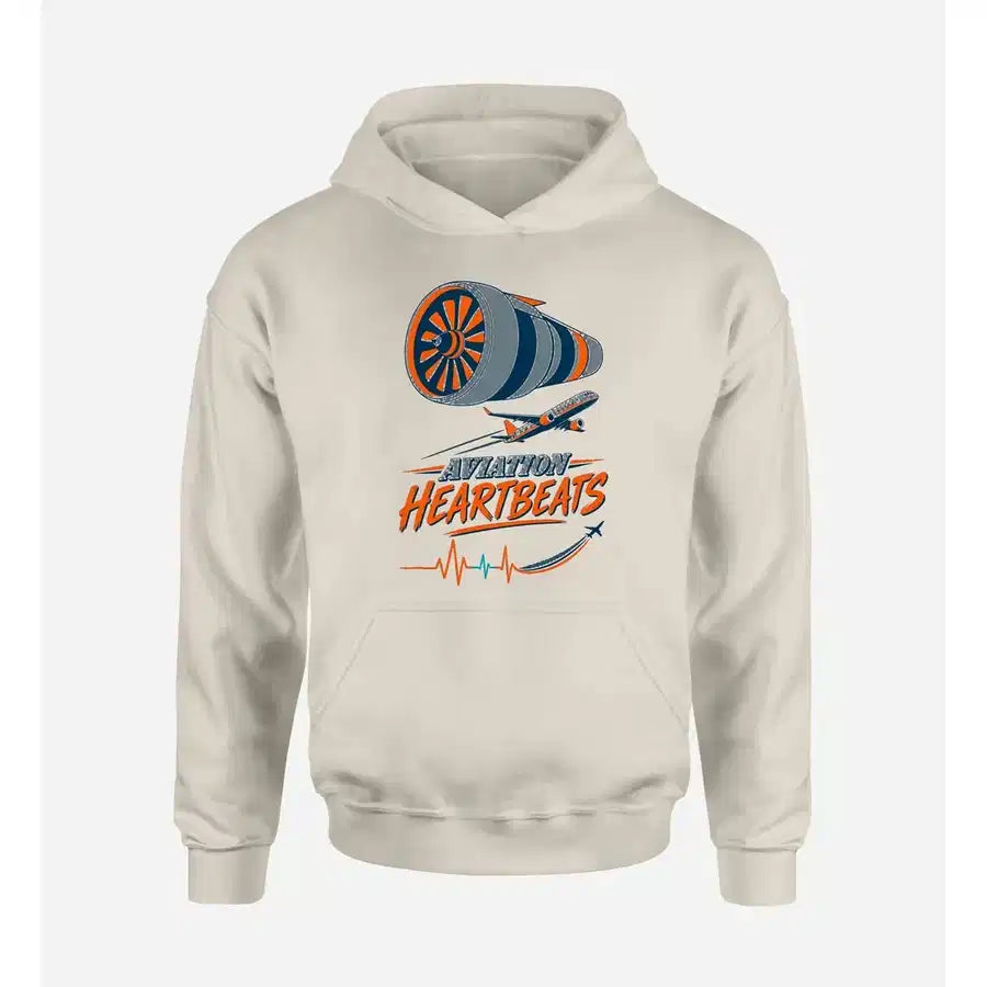 SIGNAL 614 - Aviation Heartbeats V2 design on khaki hoodie single side