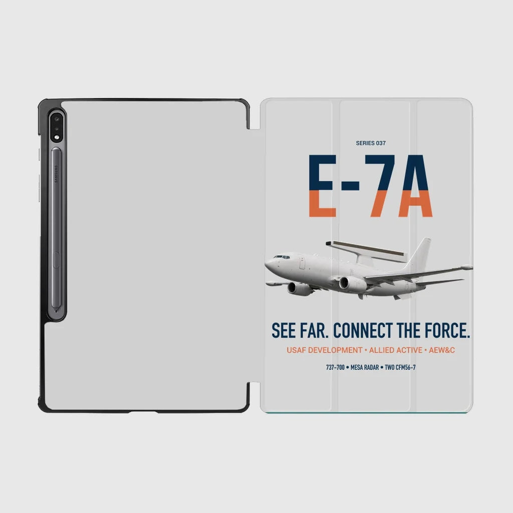 E-7A Wedgetail design on light gray samsung tablet tablet case