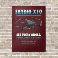 Thumbnail for Skydio X10 vertical canvas print - no frame - dark red background