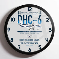 Thumbnail for DHC-6 Twin Otter Classic 300-G design on light gray framed wall clock