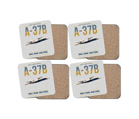 Thumbnail for A-37B Dragonfly design on light gray 4 pieces set coaster