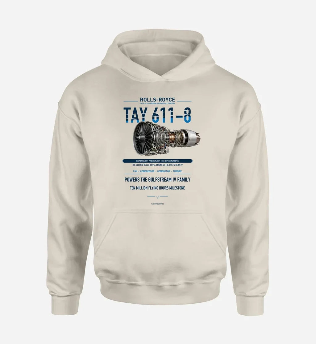 TAY 611-8 design on khaki hoodie single side