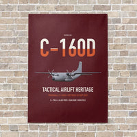 Thumbnail for Transall C-160D vertical canvas print - no frame - dark red background