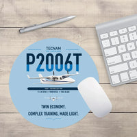 Thumbnail for Tecnam P2006T design on light blue round mouse pad
