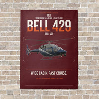 Thumbnail for Bell 429 vertical canvas print - no frame - dark red background