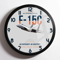 Thumbnail for F-15C Eagle Air Superiority No Substitute design on light gray framed wall clock
