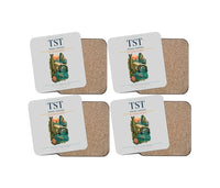 Thumbnail for Trang Airport (TST) design on light gray 4 pieces set coaster
