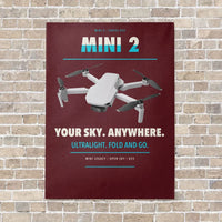 Thumbnail for DJI Mini 2 vertical canvas print - no frame - dark red background