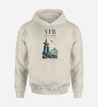 Thumbnail for Iqaluit Airport (YFB) design on khaki hoodie single-side print