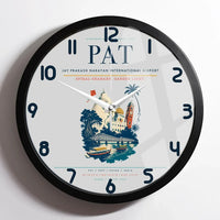 Thumbnail for Jay Prakash Narayan International Airport (PAT) design on light gray framed wall clock