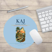 Thumbnail for Kajaani Airport (KAJ) design on light blue round mouse pad