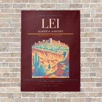 Thumbnail for Almería Airport LEI vertical canvas print - no frame - dark red background