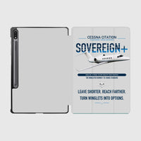 Thumbnail for Cessna Citation Sovereign+ design on light gray samsung tablet tablet case