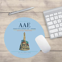 Thumbnail for Rabah Bitat Airport (AAE) design on light blue round mouse pad