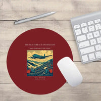 Thumbnail for VINTAGE G4342 - The Tea Terrace Overflight - Designed Mouse Pads design on darkred round