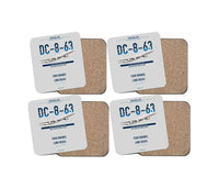 Thumbnail for Douglas DC-8-63 design on light gray 4 pieces set coaster