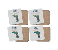 Thumbnail for Manas International Airport (FRU) design on light gray 4 pieces set coaster