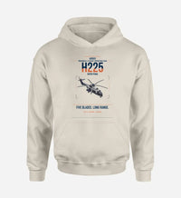Thumbnail for Airbus H225 design on khaki double-side hoodie, single-side print