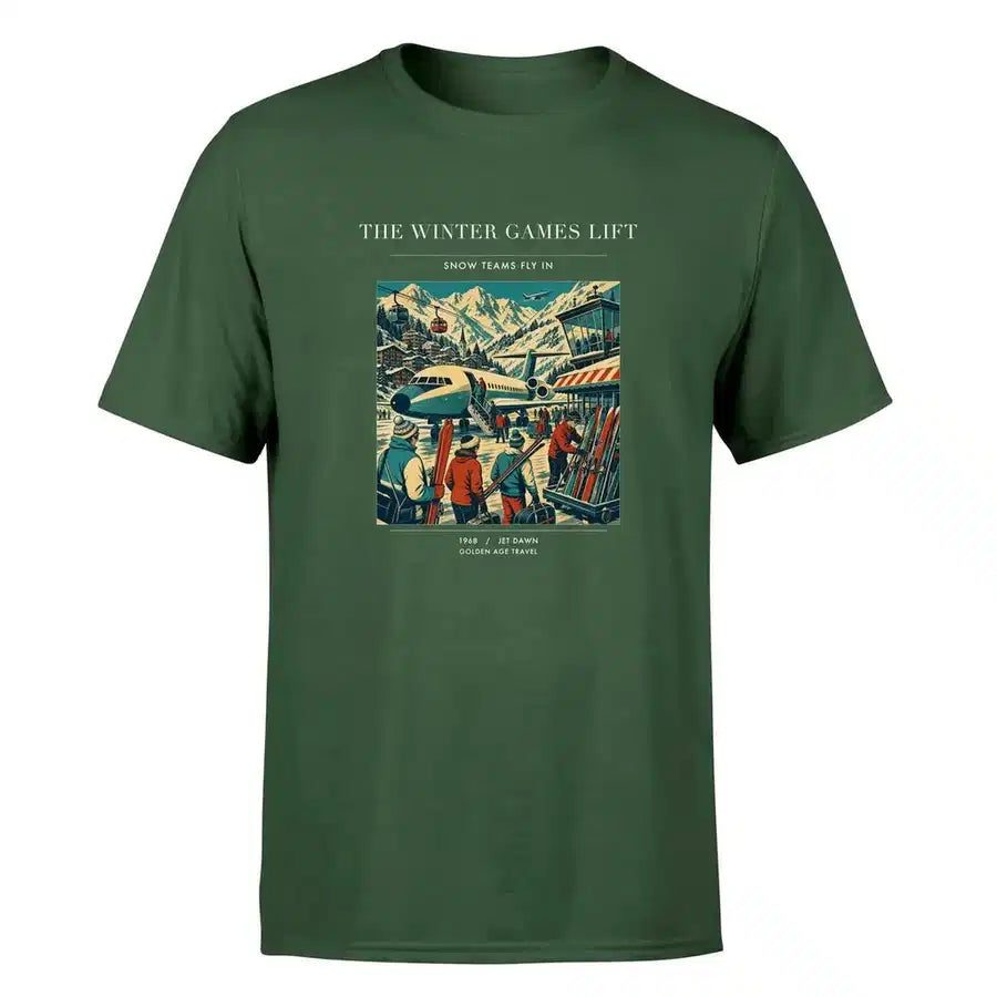 VINTAGE G4130 - The Winter Games Lift - Premium T-Shirt design on darkgreen premium t shirt