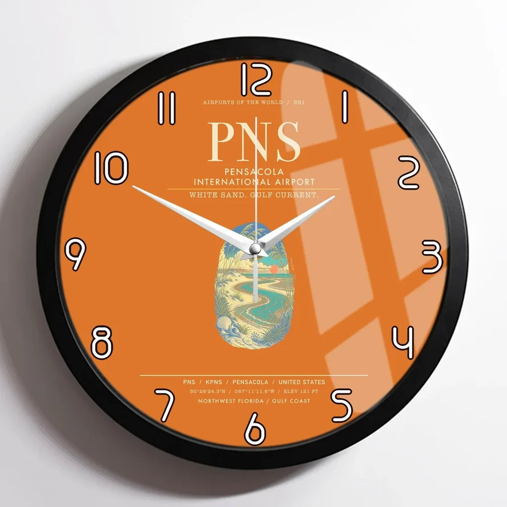 Pensacola International Airport PNS Wall-Clock Framed - Orange
