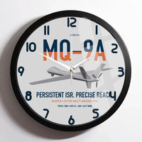 Thumbnail for MQ-9A Reaper design on light gray framed wall clock