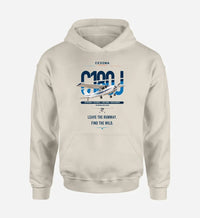 Thumbnail for Cessna 180J Skywagon design on khaki double-side hoodie, single-side print