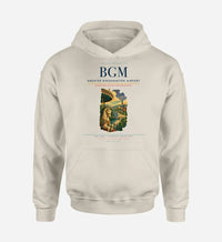 Thumbnail for Greater Binghamton Airport (BGM) design on khaki hoodie single-side print