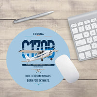 Thumbnail for Cessna 170B design on light blue round mouse pad