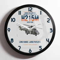 Thumbnail for Airbus H215M design on light gray framed wall clock