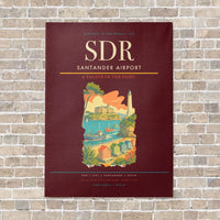 Thumbnail for Santander Airport SDR vertical canvas print - no frame - dark red background